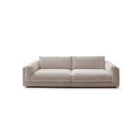 BIG SOFA RAINA Taupe Cord - Taupe/Schwarz, Kunststoff/Textil (294/85/150cm) - KAWOLA