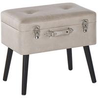 HOCKER Mallard 36/52/46 cm - Beige, Kunststoff/Textil (52/46/36cm) - Beliani