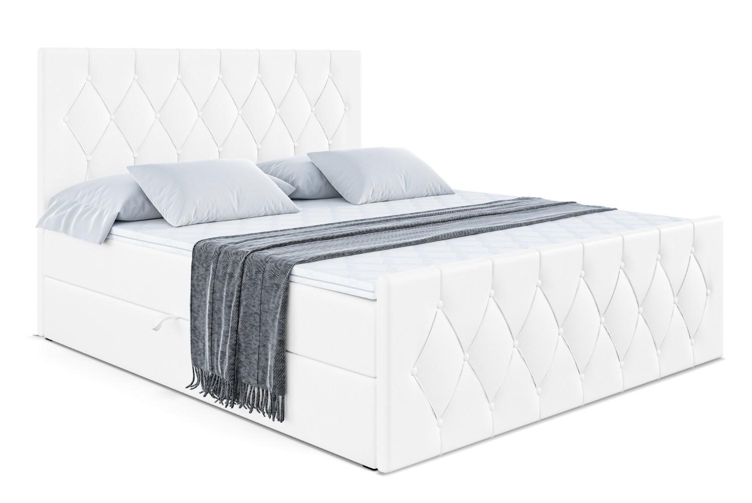 BOXBETT VELANTO-Z - 140 x 200 - H4 - Weiß Hochglanz - Weiß, Holzwerkstoff (140/200cm) - ALTDECOR