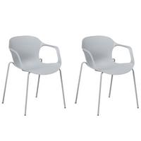 ESSZIMMERSTUHL 2er-Set Kunststoff Grau Elbert - Grau, Kunststoff/Metall (56/75/56cm) - Beliani