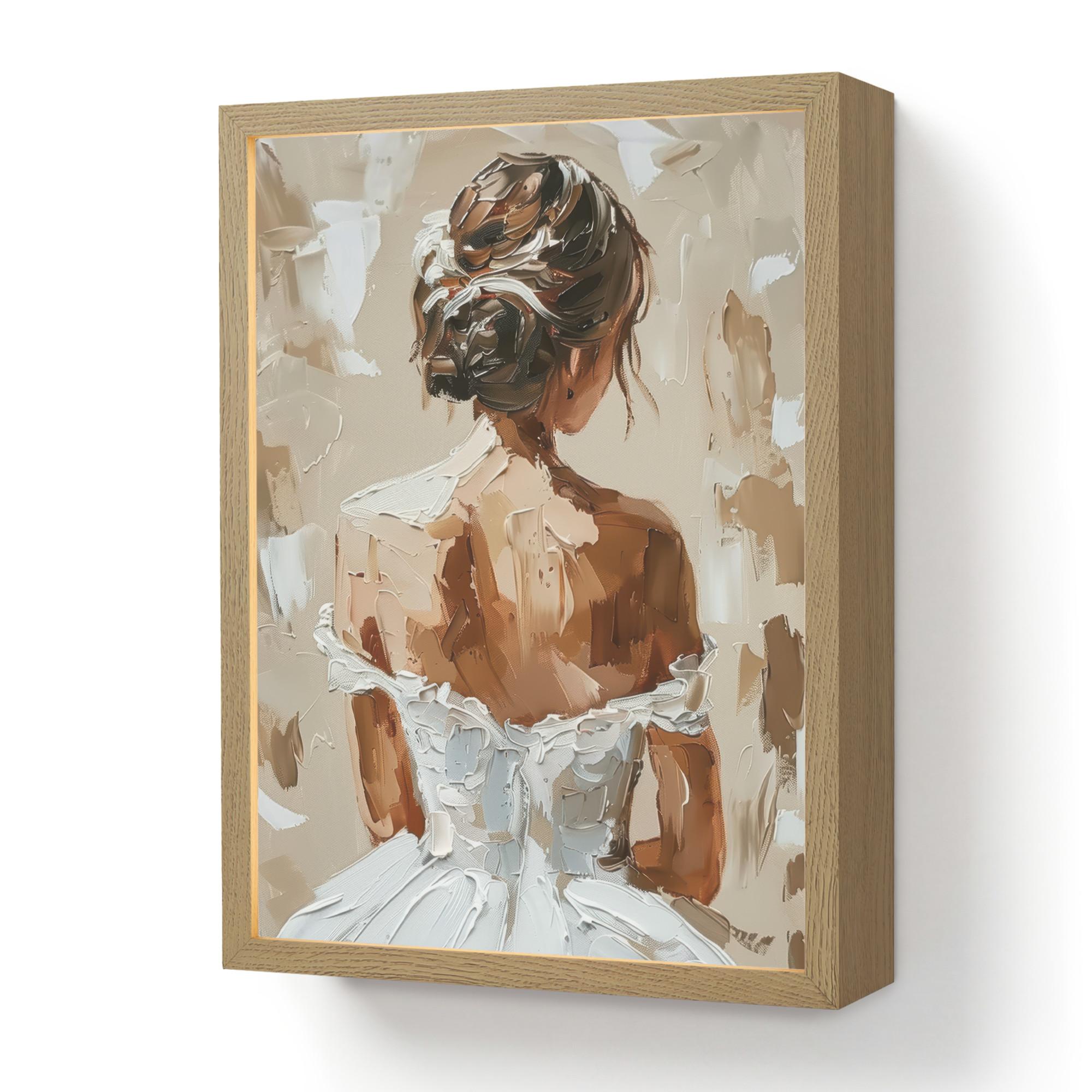 WANDLEUCHTE MIT AKKU Frau - Farbe - Abstrakt - Beige - Modern 30x40 cm - Hellbraun, Holzwerkstoff (30/40/8cm) - OnlyWow