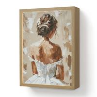 WANDLEUCHTE MIT AKKU Frau - Farbe - Abstrakt - Beige - Modern 30x40 cm - Hellbraun, Holzwerkstoff (30/40/8cm) - OnlyWow