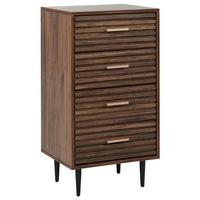 KOMMODE mit 4 Schubladen Dunkelbraun Keith - Braun, Holzwerkstoff (48/90/40cm) - Beliani