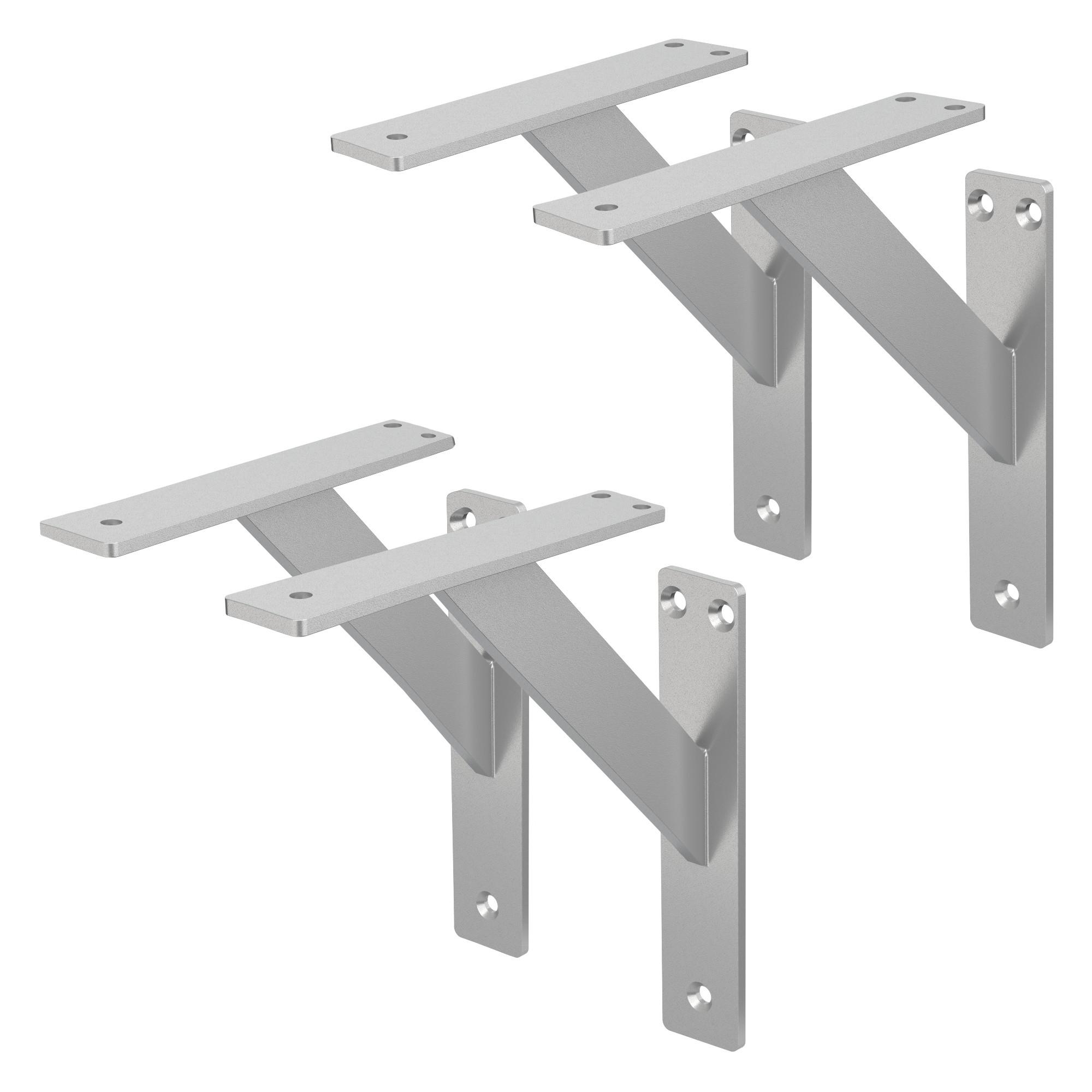 REGALTRÄGER 2er Set - Silberfarben, Metall (18/18/3cm) - ML-DESIGN