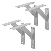 REGALTRÄGER 2er Set - Silberfarben, Metall (18/18/3cm) - ML-DESIGN
