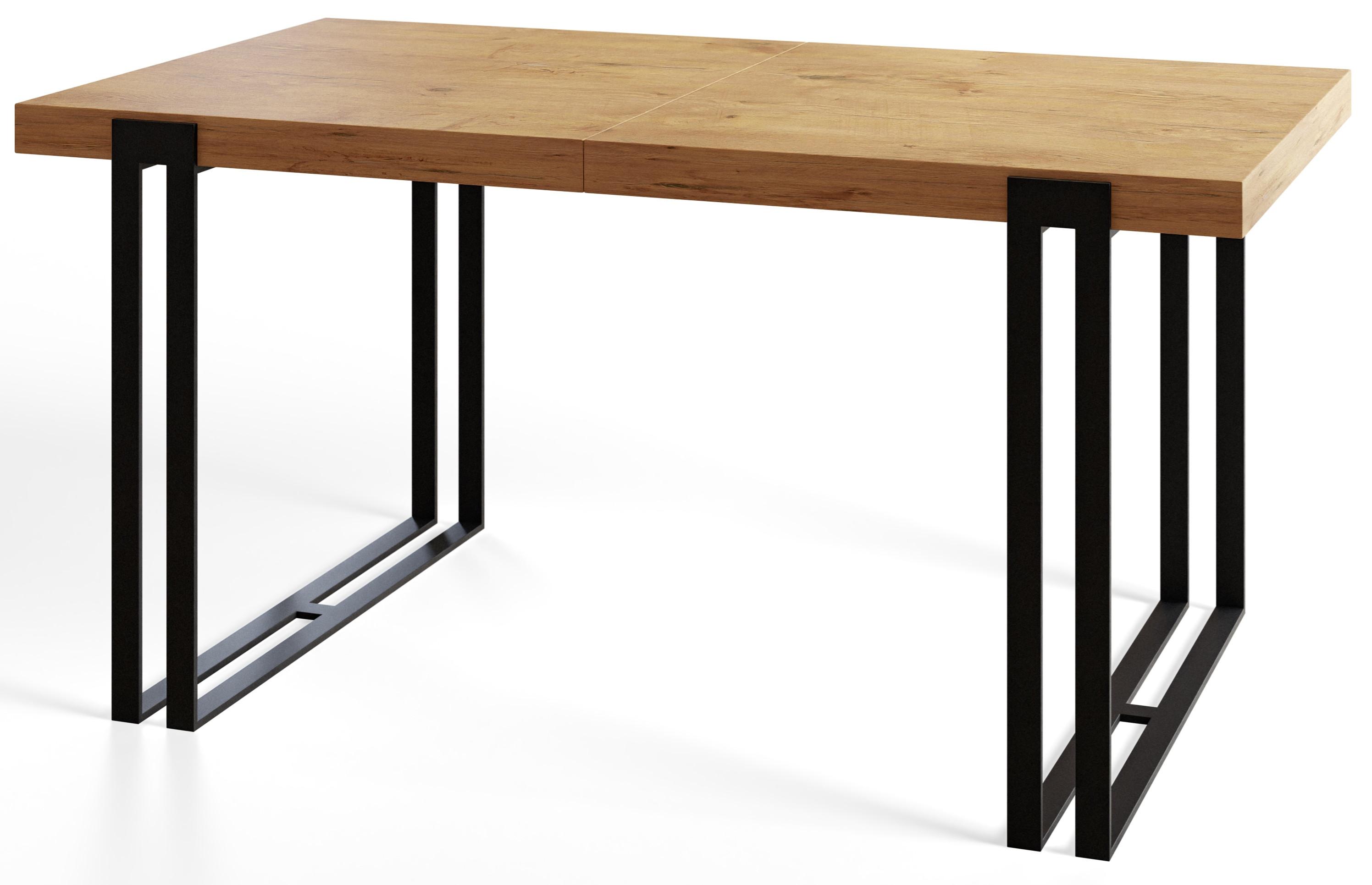 ESSZIMMERTISCH ROSA 200X90X77 cm, Farbe: LANCELOT, mit Metallbeinen in Farbe Schwarz - Beige/Schwarz, Holzwerkstoff (200/90/77cm) - Alpi-Möbel
