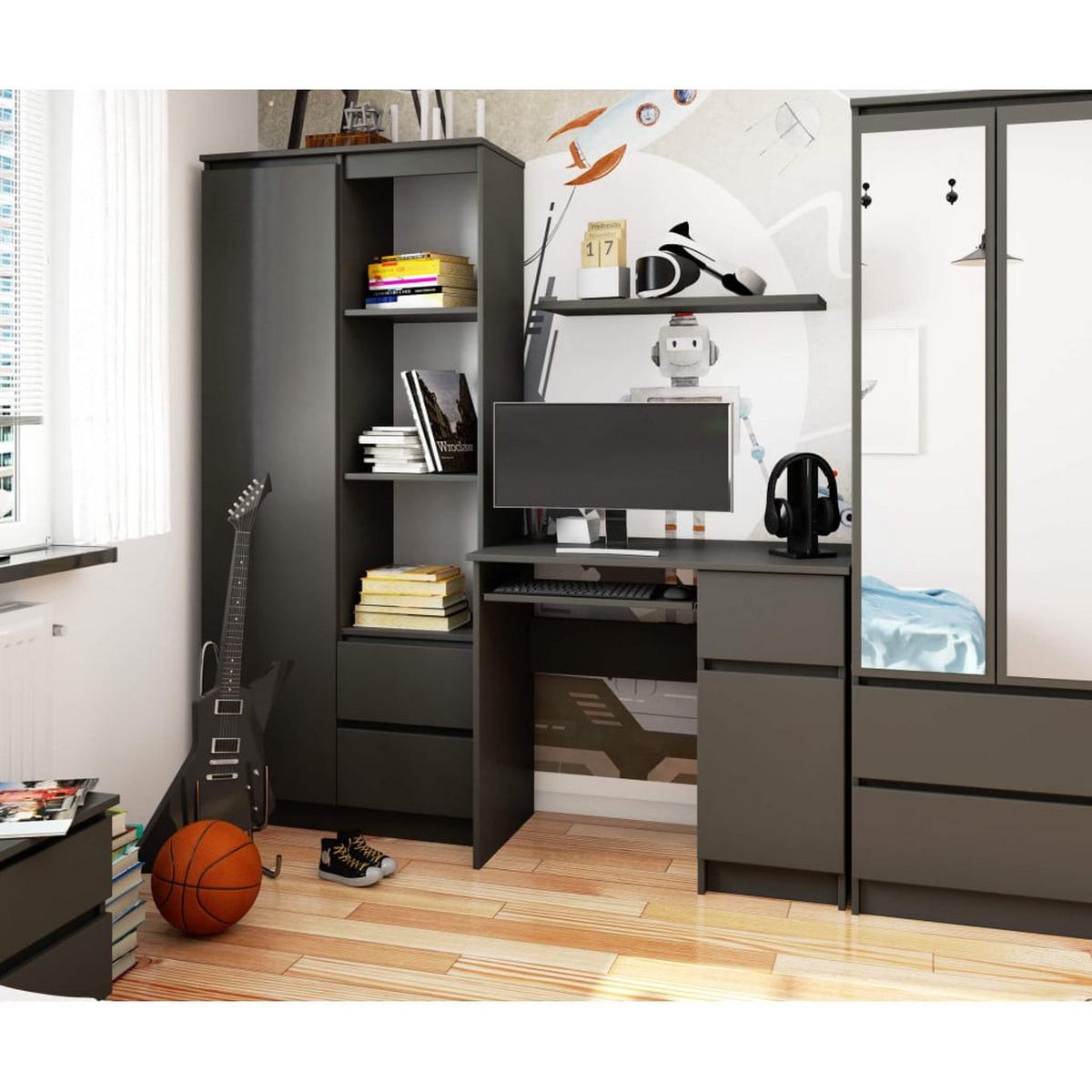 SCHREIBTISCH Graphit Grau 77/90/50 - Graphitfarben, Holzwerkstoff (120/53.6/77cm) - RAUMHIRSCH FURNITURE