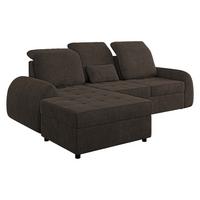 ECKSCHLAFSOFA Soreno, Seite: Links - Dunkelbraun/Schwarz, Holz/Kunststoff (255/176cm) - MIRJAN24