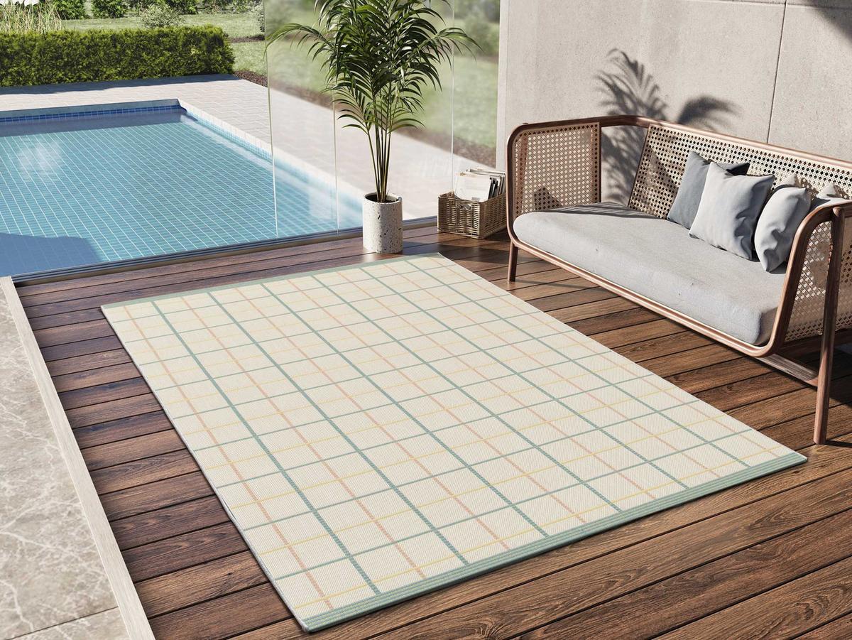 OUTDOORTEPPICH In Pastelltönen Manila 120/170 cm - Pastellblau/Pastellgrün, Textil (120/170cm) - Atticgo
