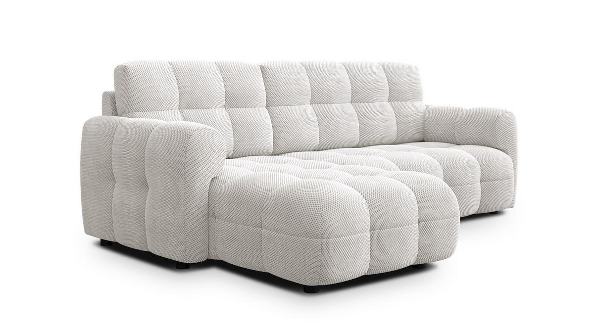 ECKSOFA MELLOW 3-Sitzer, creme - Creme/Schwarz, Holz/Textil (232/156cm) - Wozimo