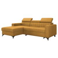 ECKSOFA Milano, Seite: Links LC+2R - Currygelb/Schwarz, Holz/Textil (236/172cm) - MIRJAN24