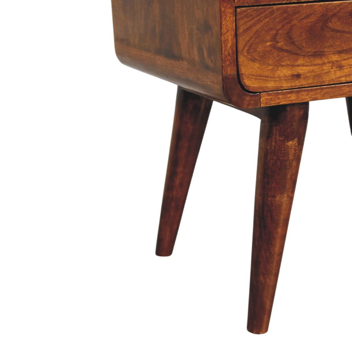 NACHTKASTEN Newton Kastanie, 1 Schublade und Offenes Regal, Dunkelbraun - Dunkelbraun/Messingfarben, Holz/Metall (45/55/35cm) - Artisan Furniture