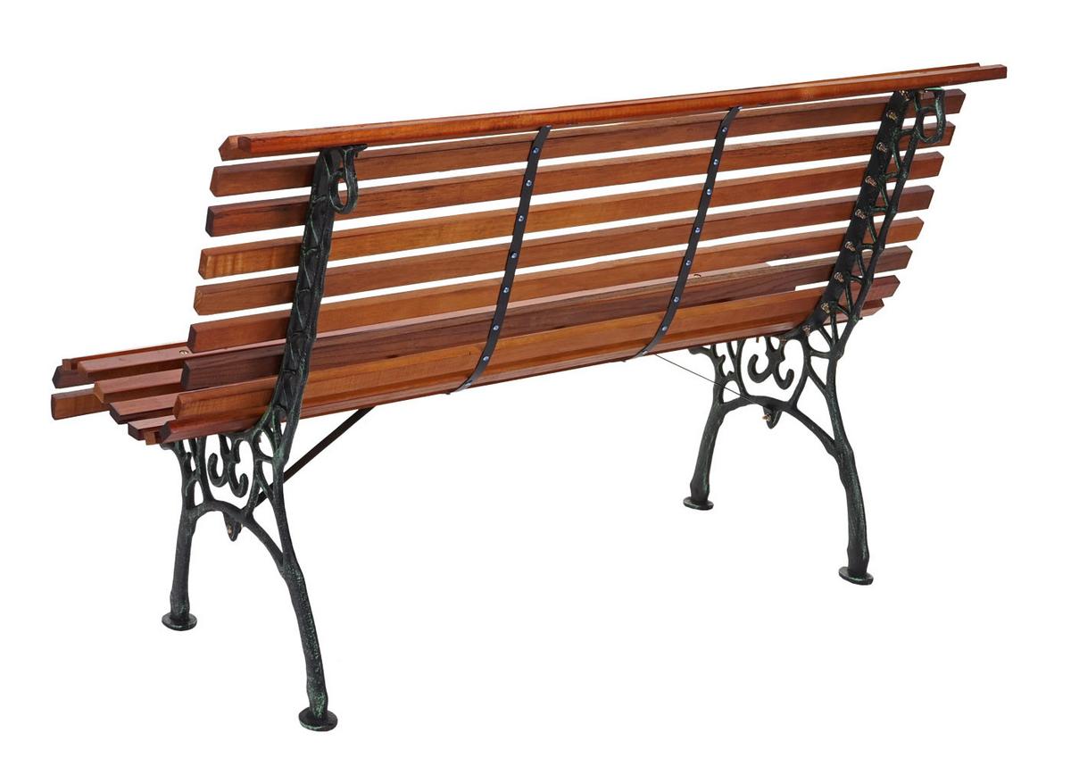 GARTENBANK Schwarz, Teak Dekor - Schwarz/Teakfarben, Holz (122/80/70cm) - MCW
