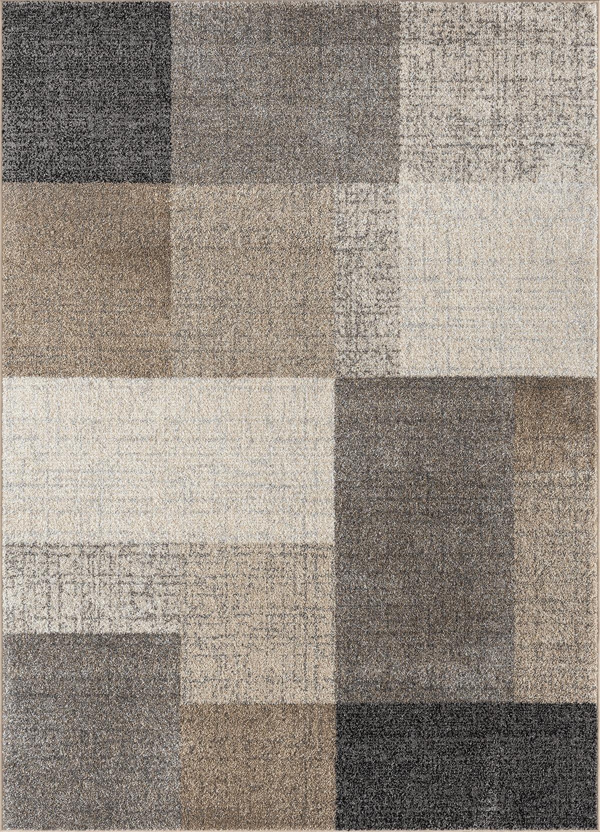 TEPPICH Niederflor Patchwork THUR Polypropylen Grau 80 x 140 cm - Beige, Textil (240/330cm) - KADIMA DESIGN