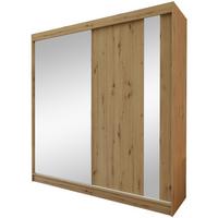 SCHWEBETÜRENSCHRANK Gaja II 200/216/61 eiche Artisan mit Spiegel und Schubladen - Eiche Artisan, Holzwerkstoff (200/216/61cm) - Beautysofa