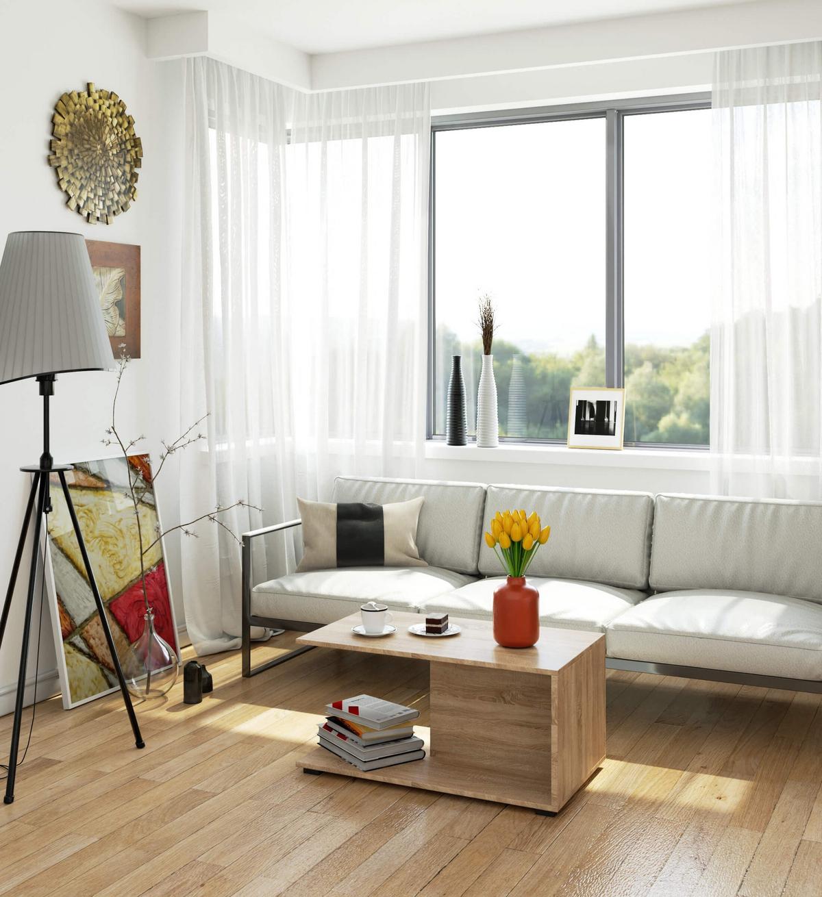 COUCHTISCH Eiche Sonoma 45/90/50 - Sonoma Eiche, Textil (50/90/45cm) - RAUMHIRSCH FURNITURE