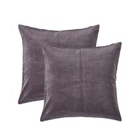 KISSENHÜLLEN 2er-Set Baumwollsamt anthrazit 40/40 cm - Anthrazit, Textil (40/40cm) - Homescapes