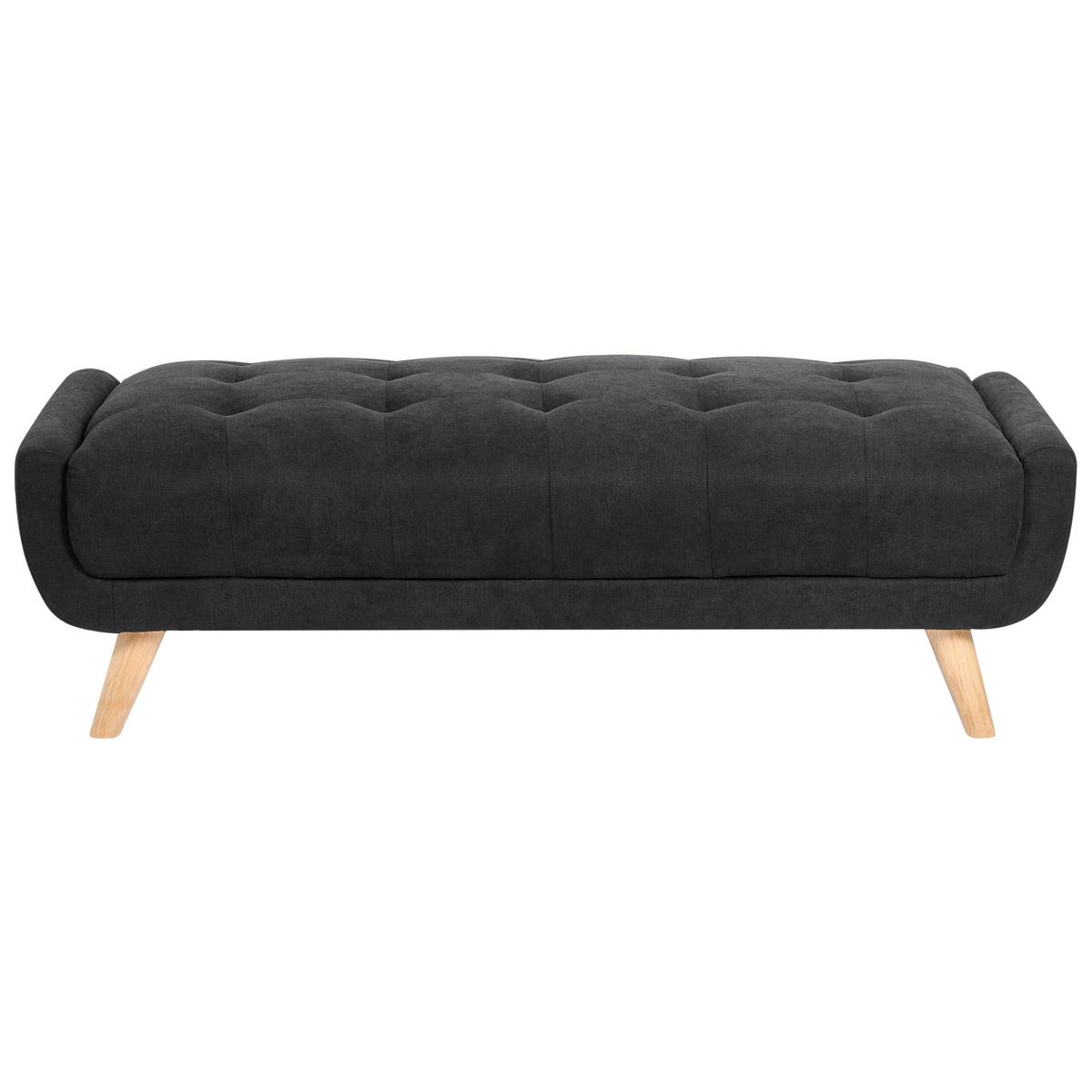 OTTOMANE Stoff Schwarz Habo - Hellbraun/Schwarz, Textil (134/42/60cm) - Beliani