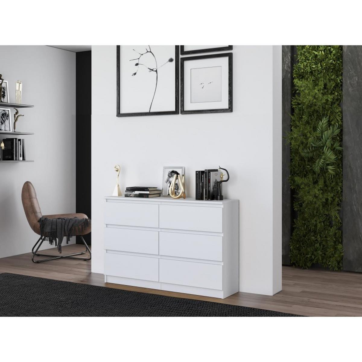KOMMODE Weiß 120/75/30 - Weiß, Holzwerkstoff (120/75/30cm) - RAUMHIRSCH FURNITURE