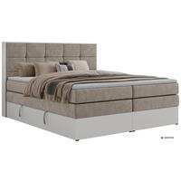 BOXSPRINGBETT ALVIT KING 180/200 - Greige Stukture - Topper Visco - H3 - Greige/Schwarz, Kunststoff/Textil (180/200cm) - MKS