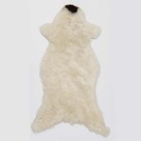SCHAFFELL Skandinavisch 2. Wahl Weiß mit braunen Punkten ca. 110 cm - Weiß/Braun, Fell (60/110cm) - Provellus