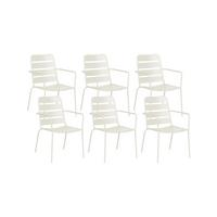 GARTENSTUHL 6er Set Metall Hellbeige Terenzo - Beige, Metall (53/86/59cm) - Beliani