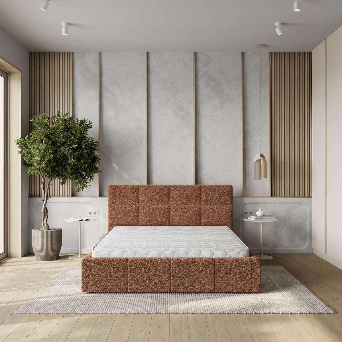 POLSTERBETT COMO 140x200 cm mit Bettkästen - Kupferfarben - Kupferfarben, Holz (140/200cm) - MASSENO