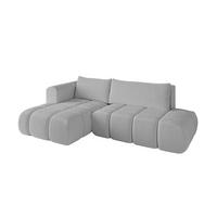 ECKSOFA Ottomane Links CLOUD-L 280x185x90 Hellgrau Bouclé - Hellgrau, Holzwerkstoff/Kunststoff (280/185cm) - ALTDECOR