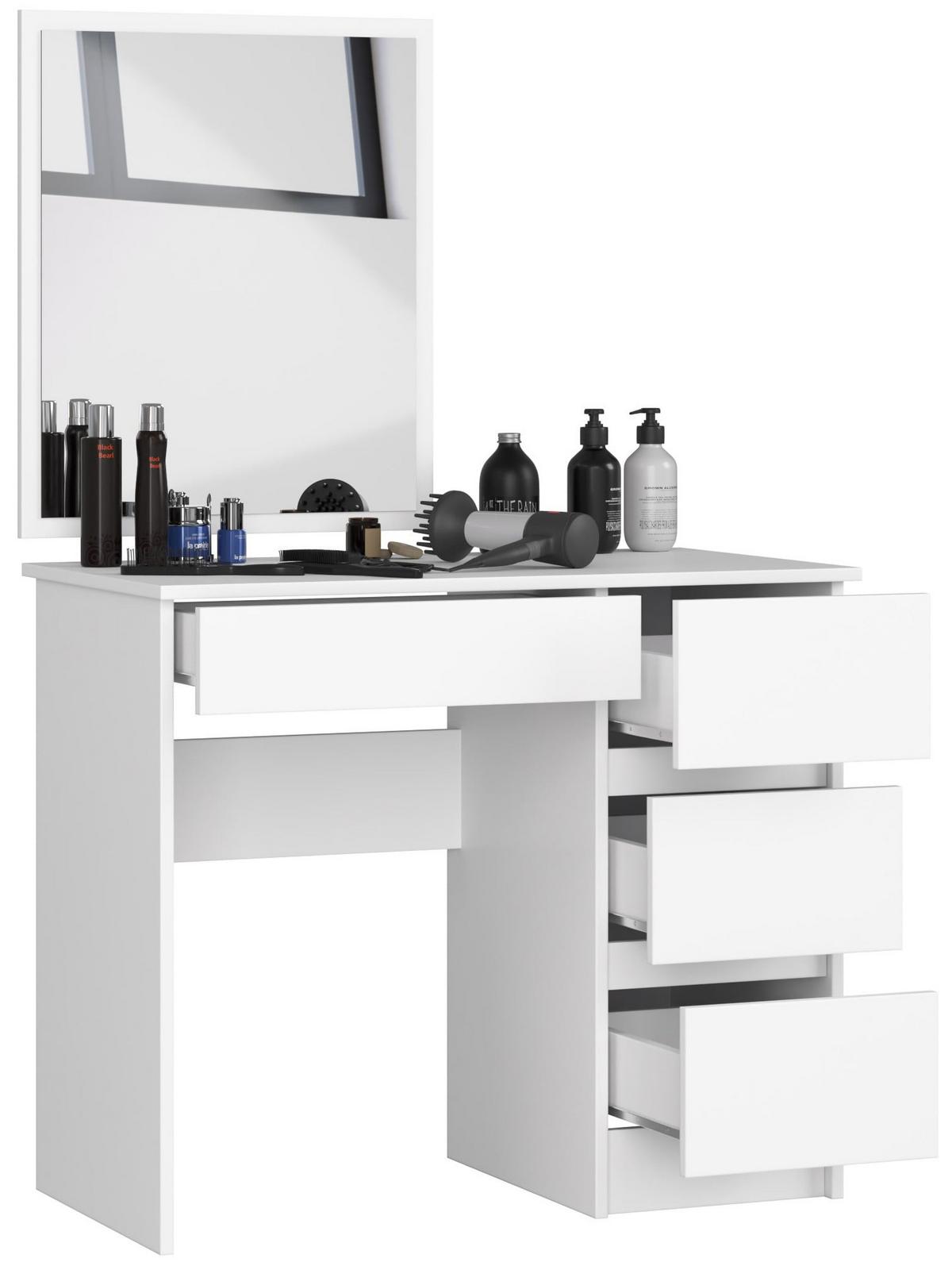 SCHMINKTISCH mit Spiegel - Weiß, Holzwerkstoff (90/142/50cm) - RAUMHIRSCH FURNITURE