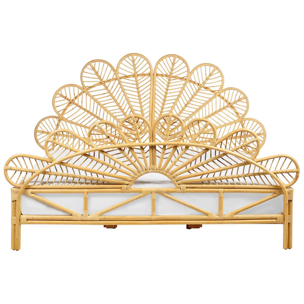 DOPPELBETT 180/200cm Heller Holzfarbton Florentine - Hellbraun, Naturmaterialien (180/200cm) - Beliani