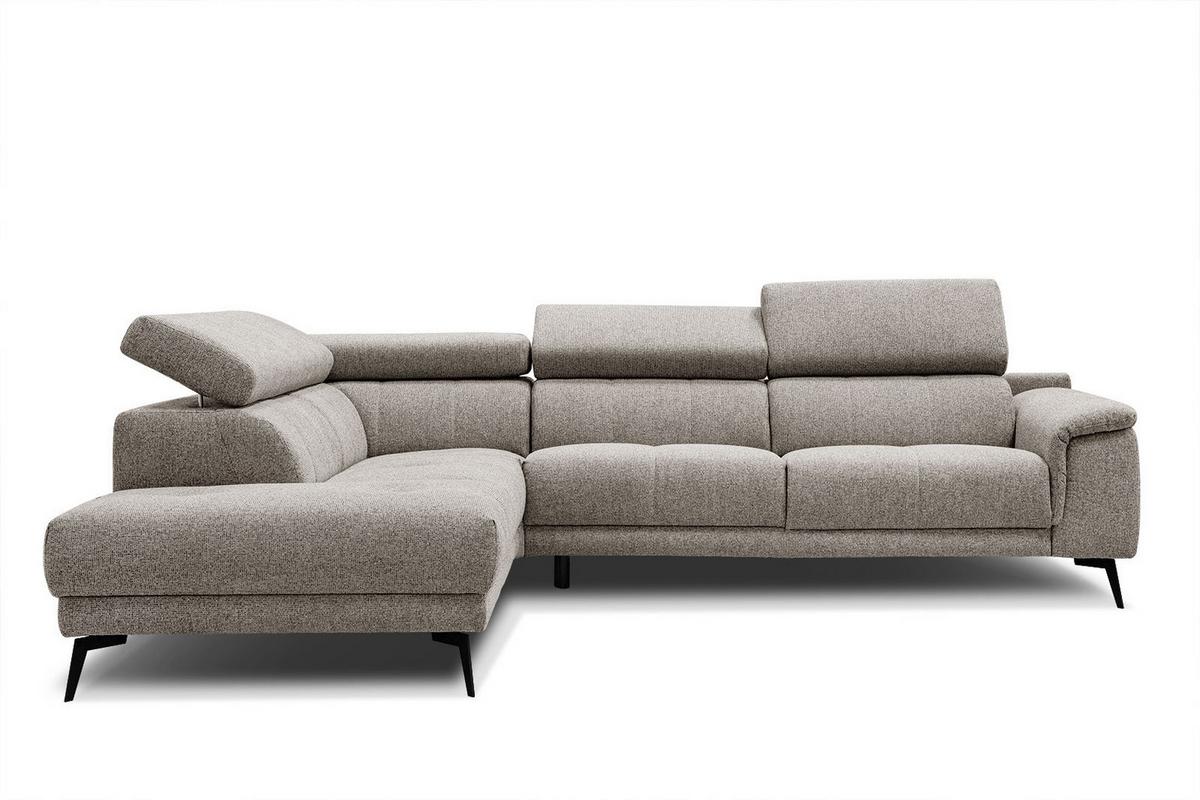 ECKSOFA FIERO 5-Sitzer, taupe - Taupe/Schwarz, Holzwerkstoff/Textil (158/269cm) - Wozimo