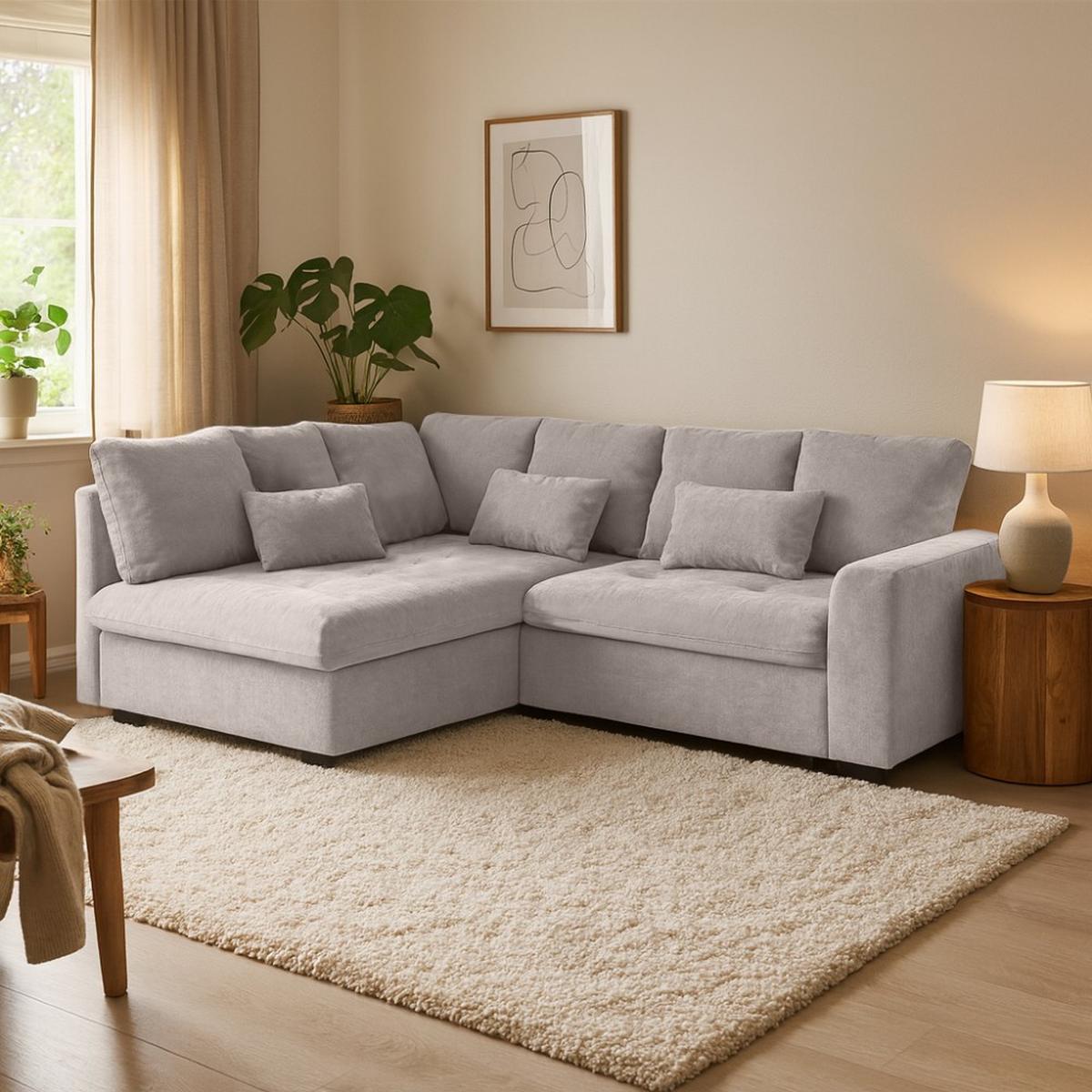 ECKSCHLAFSOFA Ramo mit Bettkasten, Topper gratis, Cappuccino, links - Schwarz/Cappuccino, Textil (190/229cm) - Beautysofa