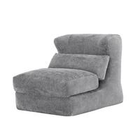 LOUNGE SESSEL Chenille Optik umwandelbar zum Liegestuhl - Grau, Textil (90/86/118cm) - Urban Meuble