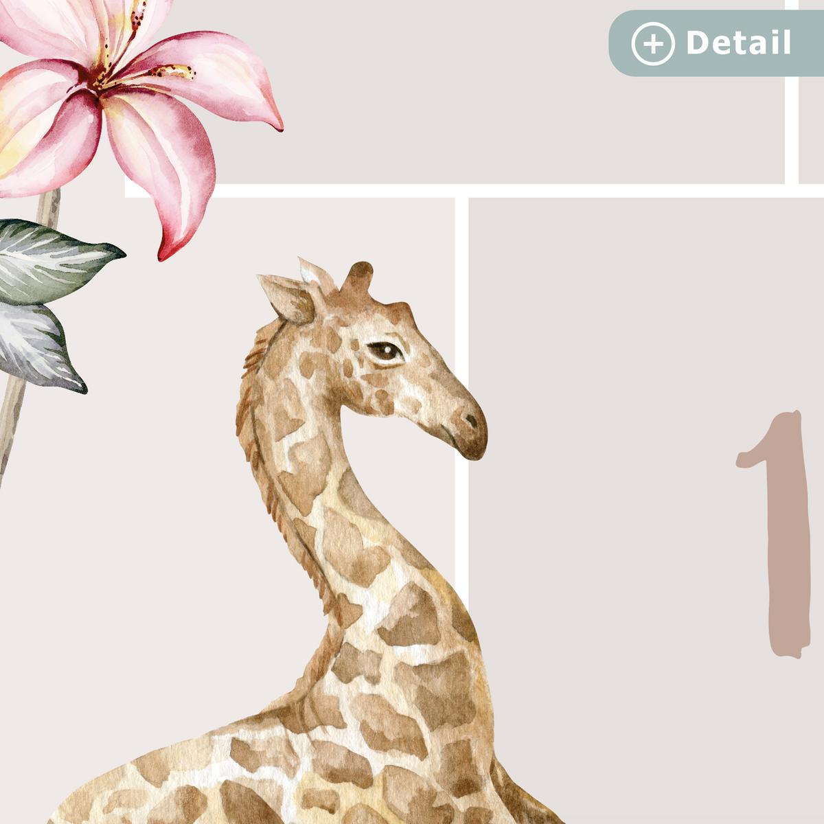 KINDERTEPPICH Hinkelpad - Tiere - Safari - Aquarell - Kinder Kinderzimmer 90x270 cm - Beige, Kunststoff (90/0.3cm) - OnlyWow