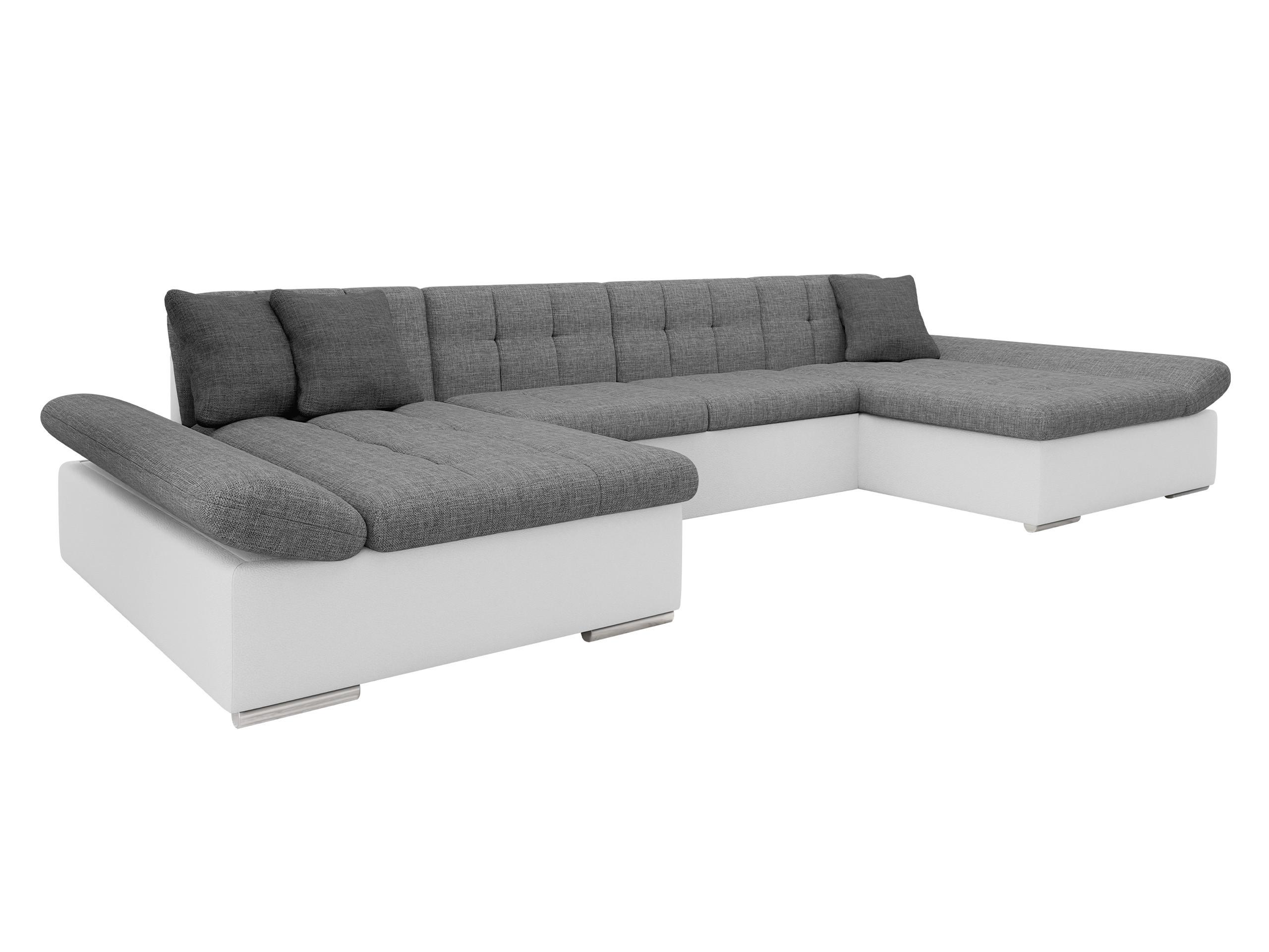 WOHNLANDSCHAFTEN Alia Lux - Chromfarben/Hellgrau, Holz/Kunststoff (360/75/160cm) - MIRJAN24