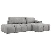 ECKSOFA LORAN L Hellgrau Velvet - Rechts - Hellgrau/Schwarz, Kunststoff/Textil (292/170cm) - MKS