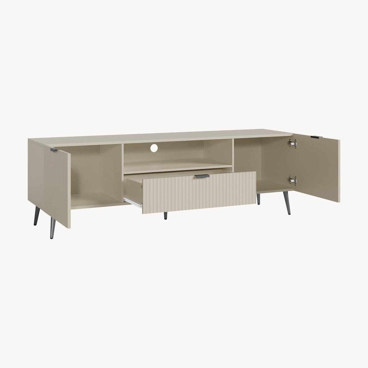 FERNSEHSCHRANK Nand - Sandfarben, Holzwerkstoff/Metall (40/51/160cm) - [en.casa]