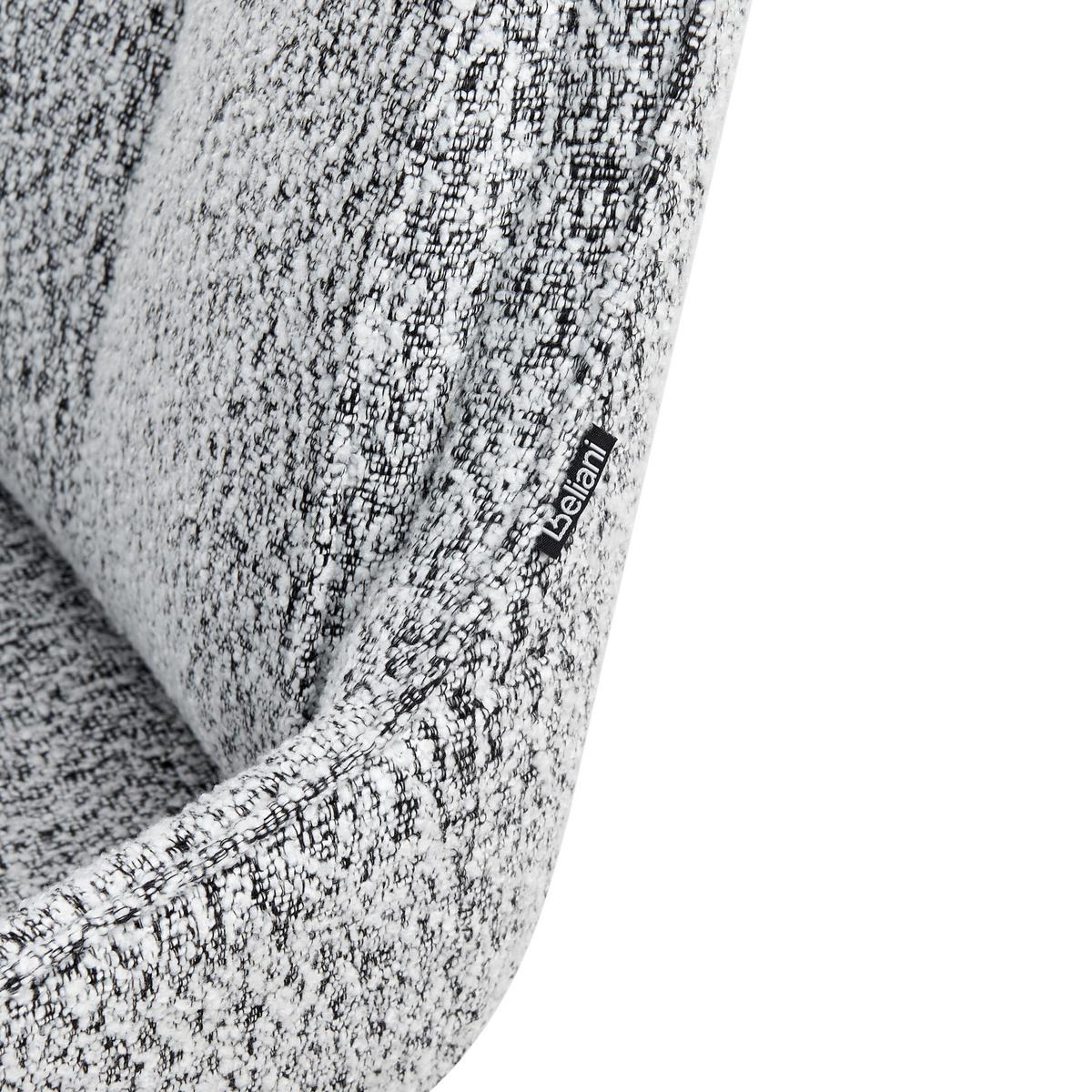 ESSZIMMERSTUHL drehbar Bouclé Schwarz/Weiß Marcellus - Weiß, Textil (59/87/60cm) - Beliani