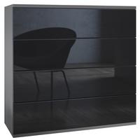 KOMMODE Pavos Schwarz Hochglanz - Schwarz Hochglanz, Holzwerkstoff (76/76/35cm) - Vladon