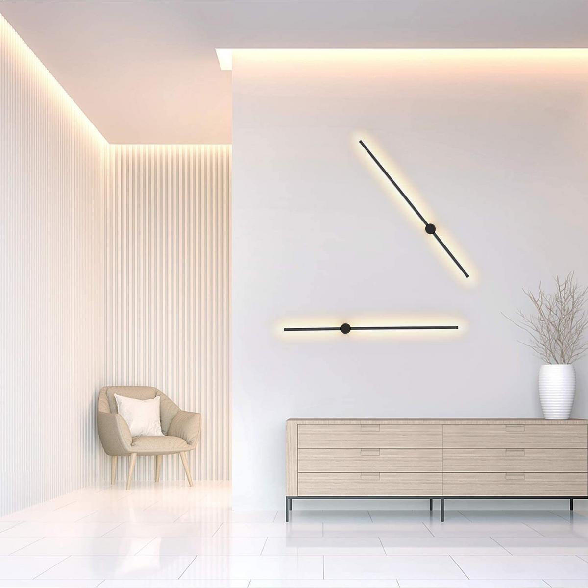 LED-WANDLEUCHTE Luminol 100/6/10 cm - Schwarz, Metall (6/10/100cm) - ZMH