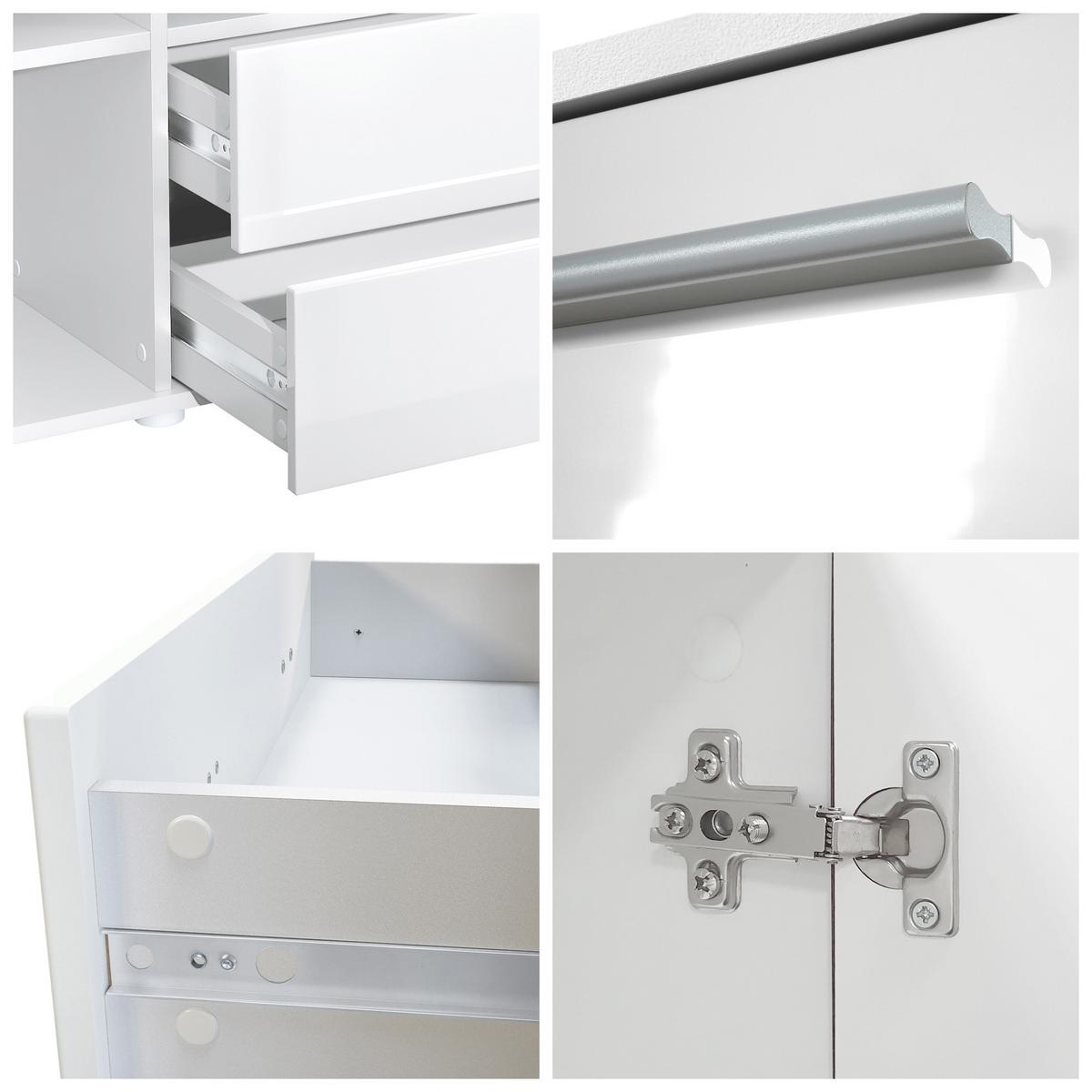 HIGHBOARD Nora Front in Weiß matt - Weiß, Holzwerkstoff (166/106/35cm) - Vladon