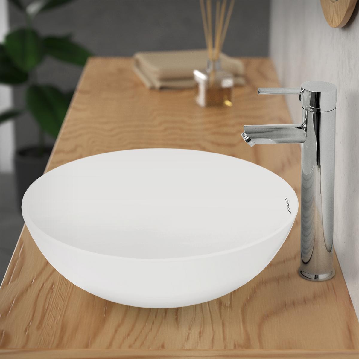 WASCHBECKEN - Weiß, Keramik (39.5/14.5/39.5cm) - LuxeBath