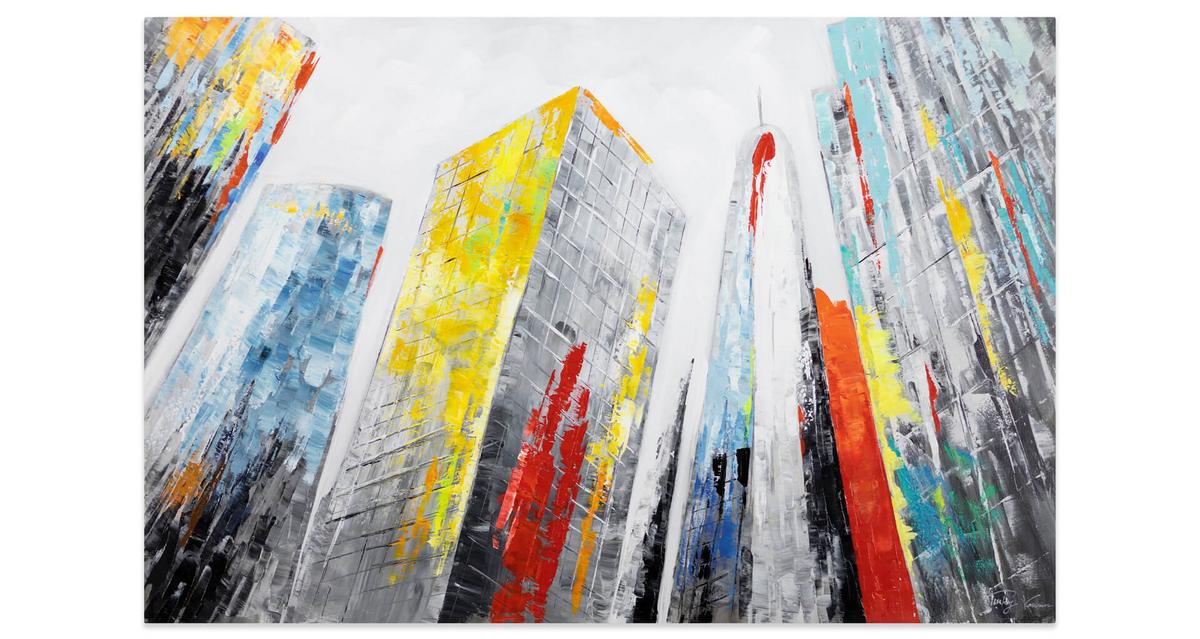 ACRYLBILD HANDGEMALT 120/80 cm - Multicolor/Grau, Holz/Textil (120/80cm) - KUNSTLOFT