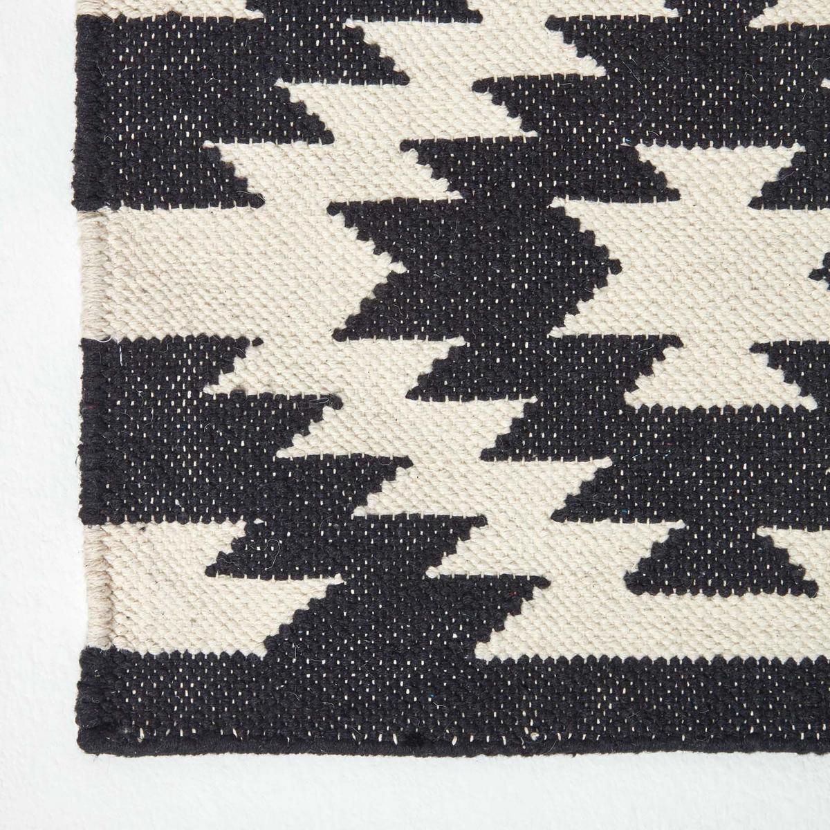 KELIM-TEPPICHLÄUFER Zürich handgewebt 66/200 cm - Schwarz, Textil (66/200cm) - Homescapes