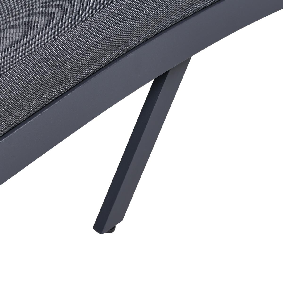 SONNENLIEGE mit Kissen Dunkelgrau Amelia - Graphitfarben, Textil (65/31/199cm)