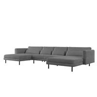 WOHNLANDSCHAFT Agada In Poso - Grau, Holzwerkstoff/Textil (391/83/174cm) - Fun Möbel