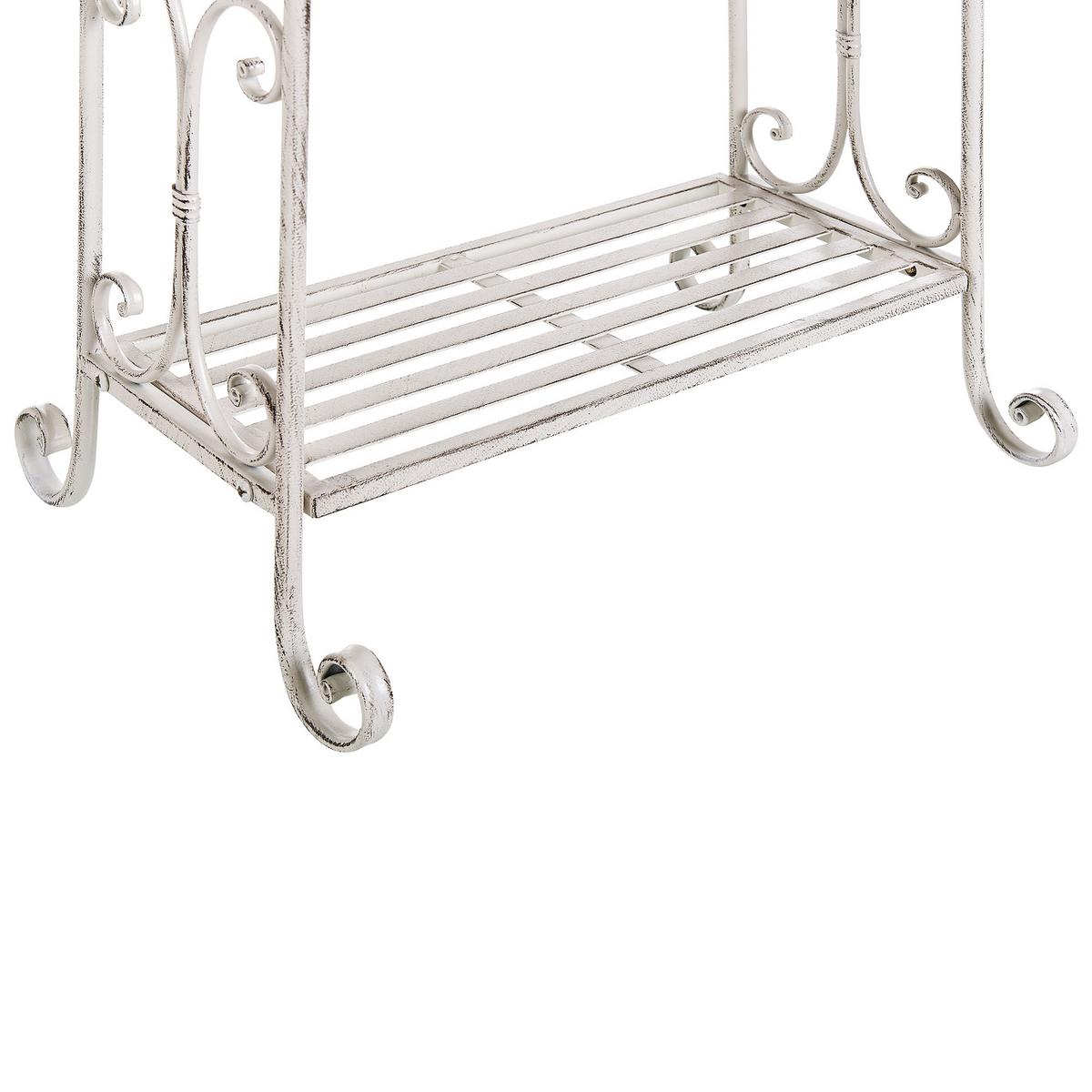 HANDTUCHSTÄNDER Antik Optik weiß 49 x 91 cm Linares - Weiß, Metall (49/91/33cm) - Beliani