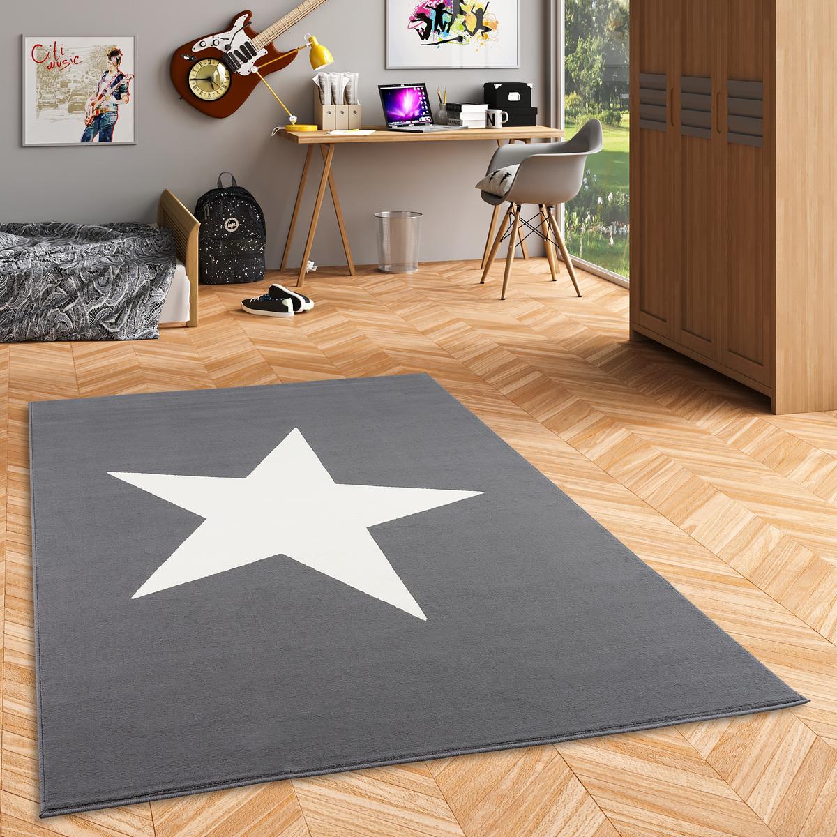 KINDER UND JUGEND TEPPICH TRENDLINE STERN - Anthrazit, Textil (120/170cm) - Pergamon