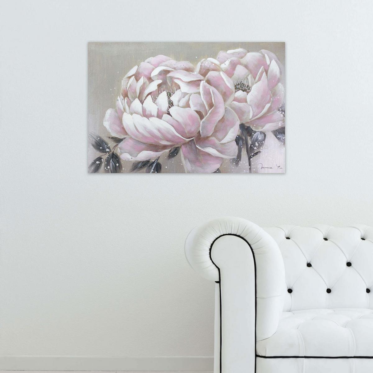 ACRYLBILD HANDGEMALT 90/60 cm - Pink, Holz/Textil (90/60cm) - KUNSTLOFT