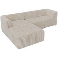 ECKSOFA VORITA L 3M - Beige Cord - Links Seite - Beige/Creme, Kunststoff/Textil (267/176cm) - MKS
